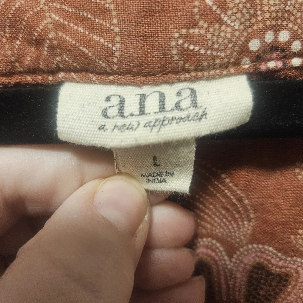 a.n.a Rust-Brown Floral Tunic Top - Picture 2 of 5